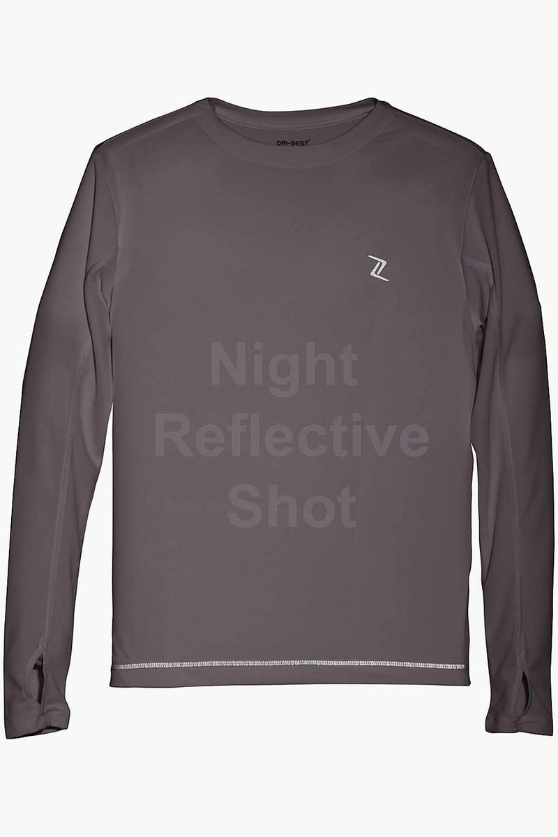 Long Sleeve Solid Crew Neck Performance Wear Tee