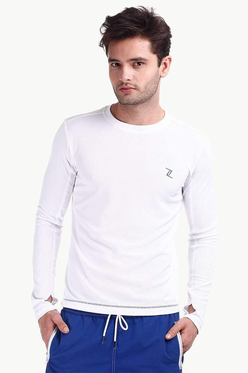 Long Sleeve Solid Crew Neck Performance Wear Tee