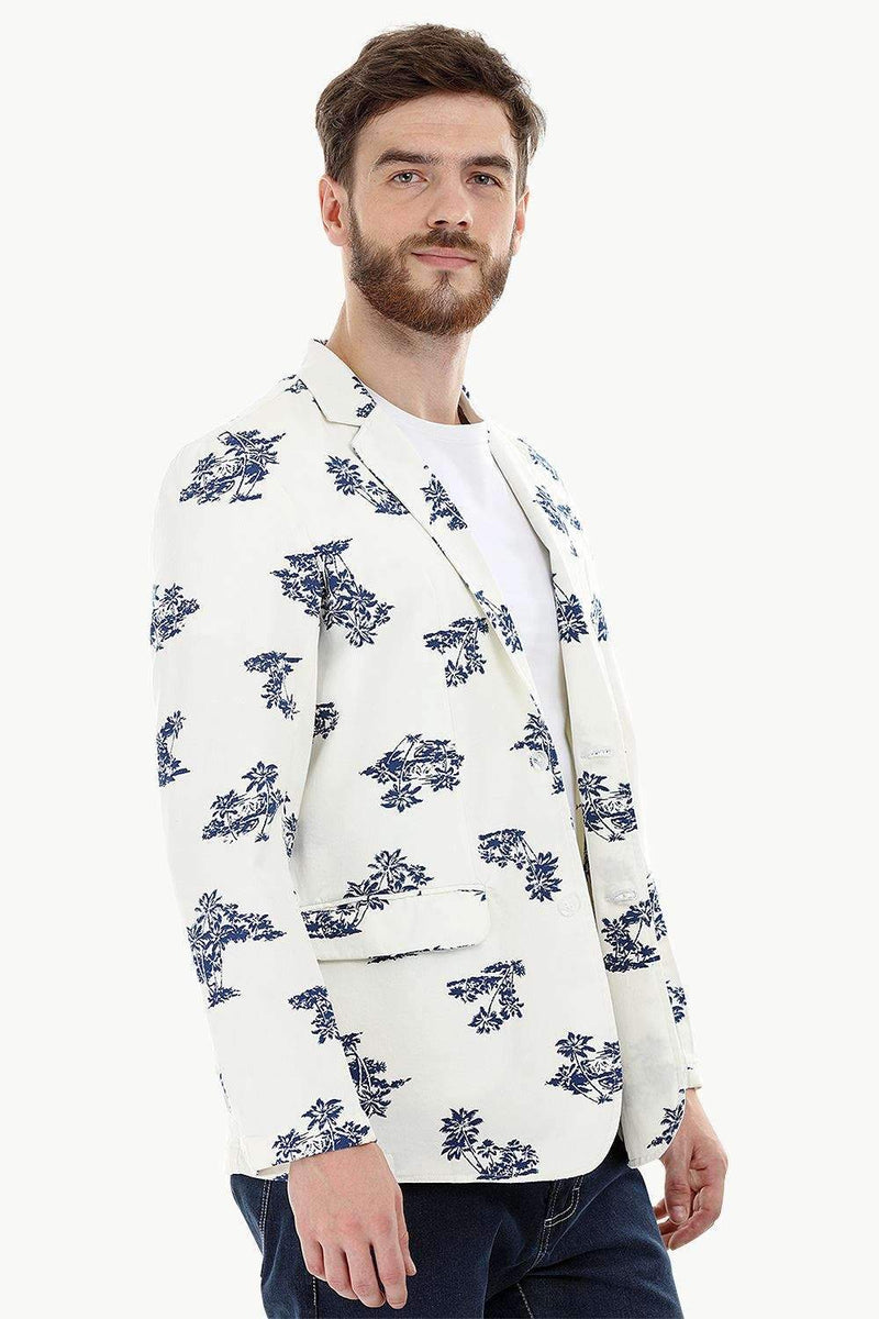 Palm Tree Print Summer Blazer