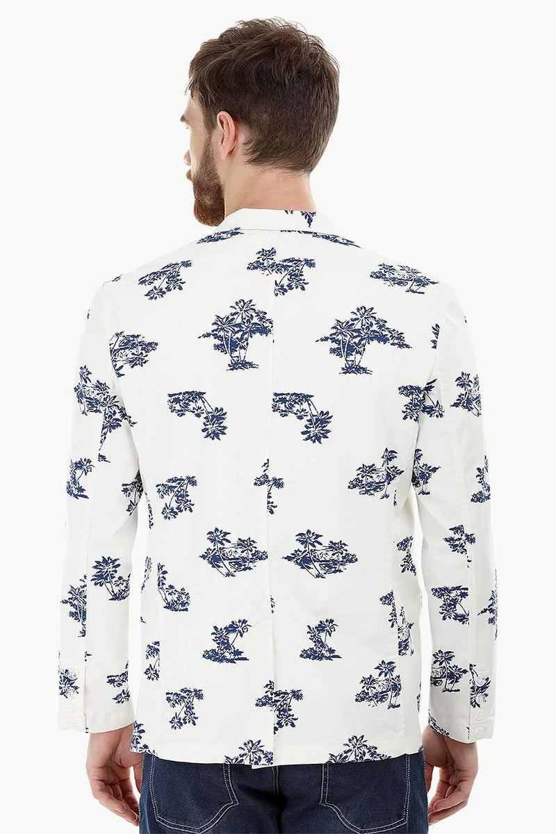 Palm Tree Print Summer Blazer