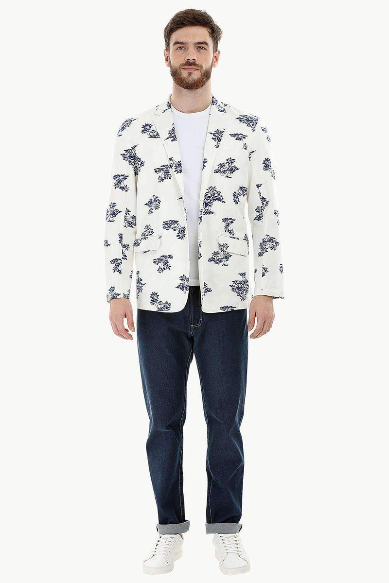 Palm Tree Print Summer Blazer