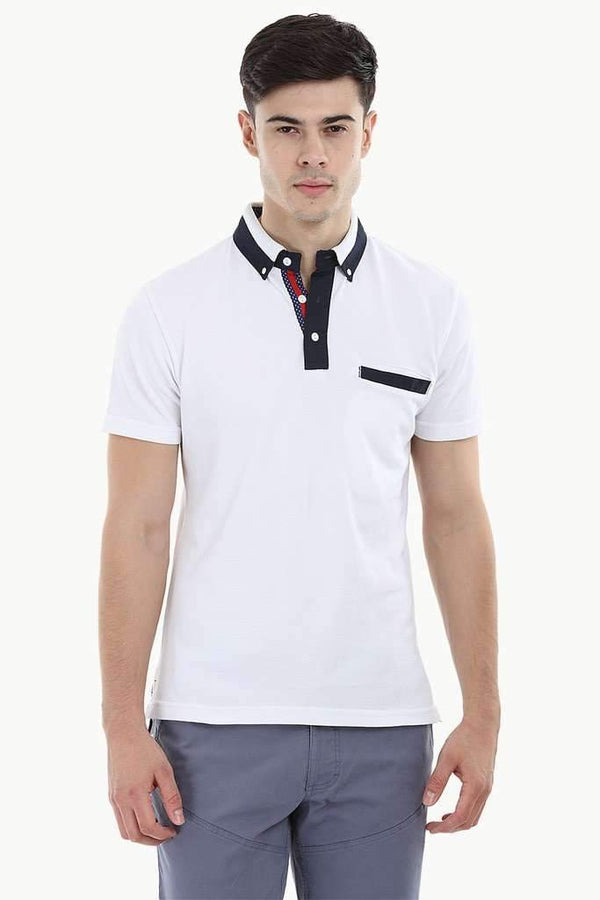 Pique Polo T-Shirt with Contrast Placket