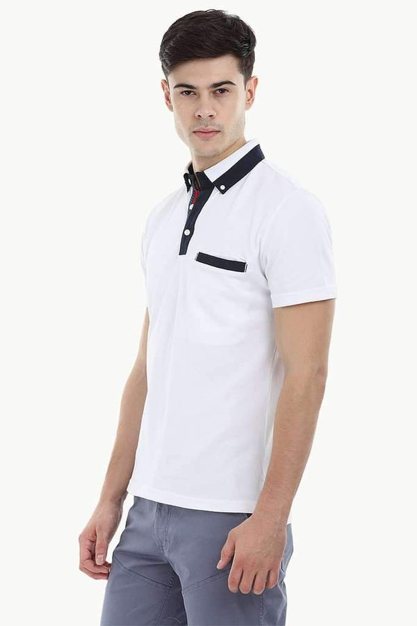 Pique Polo T-Shirt with Contrast Placket