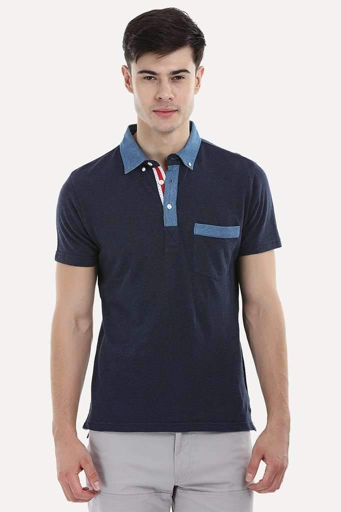 Polo T-Shirt with Contrast Placket