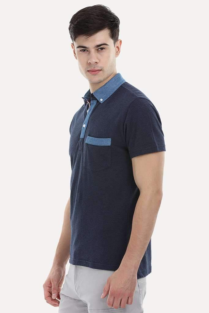 Polo T-Shirt with Contrast Placket
