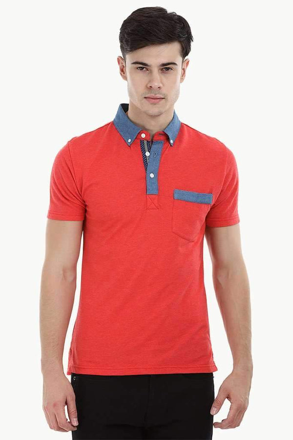 Polo T-Shirt with Contrast Placket