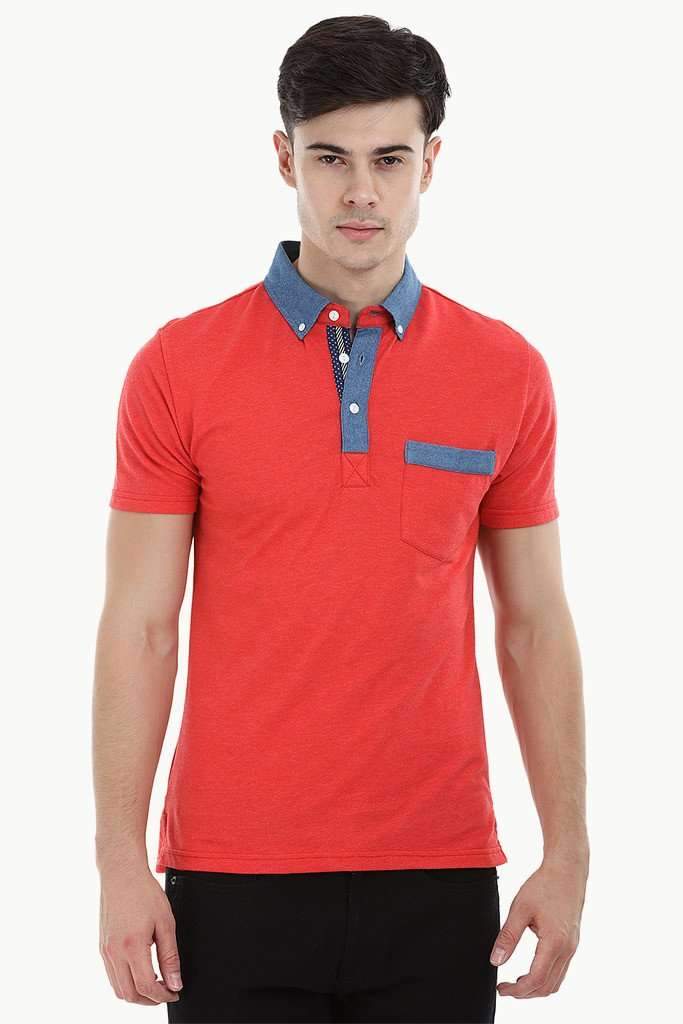 Polo T-Shirt with Contrast Placket