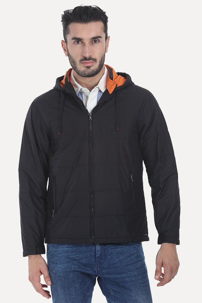 Polyester Padded Full Sleeves Hooded Cire Jacket