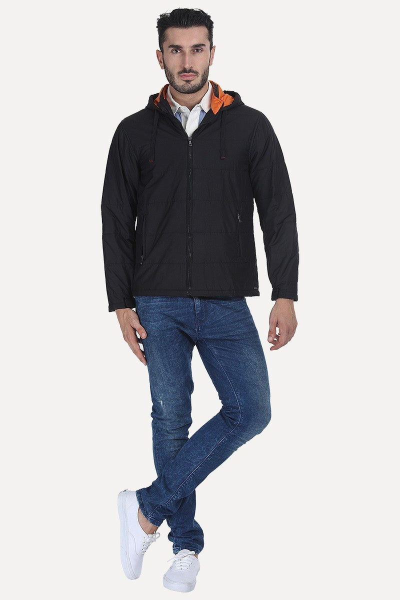 Polyester Padded Full Sleeves Hooded Cire Jacket