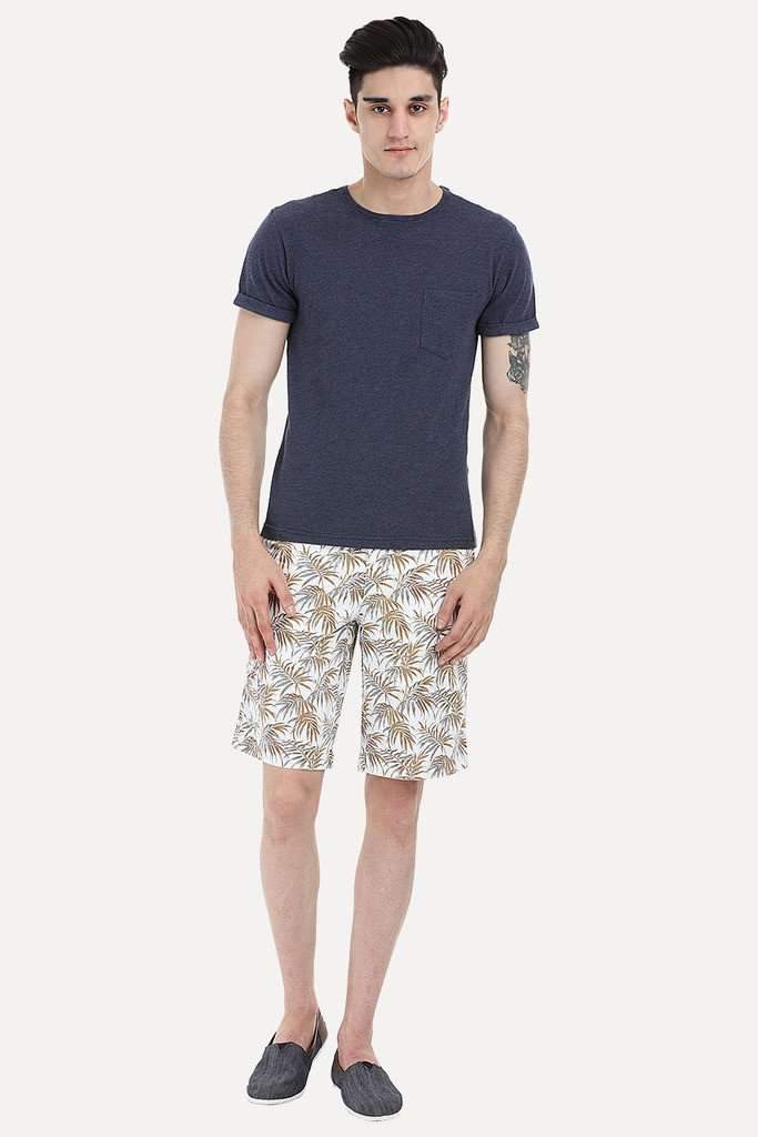 Printed Cotton Twill Enzyme Washed Shorts