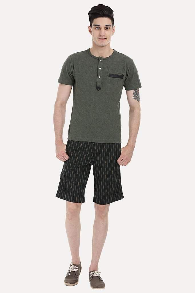Printed Cotton Twill Enzyme Washed Shorts