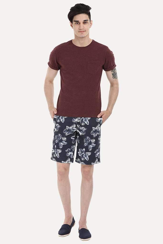 Printed Cotton Twill Enzyme Washed Shorts