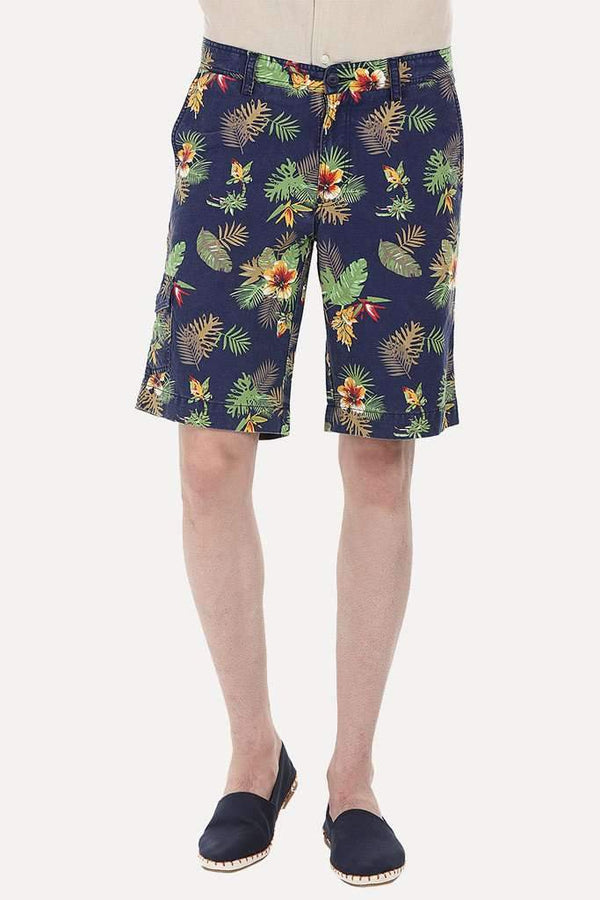 Printed Cotton Twill Enzyme Washed Shorts