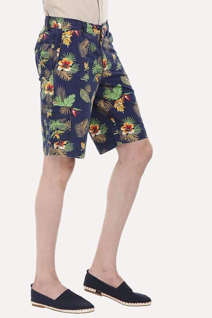 Printed Cotton Twill Enzyme Washed Shorts