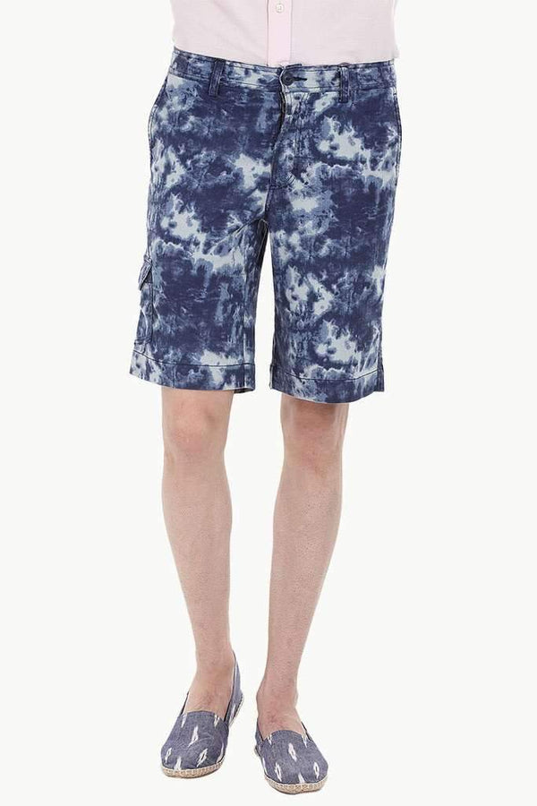 Printed Cotton Twill Enzyme Washed Shorts