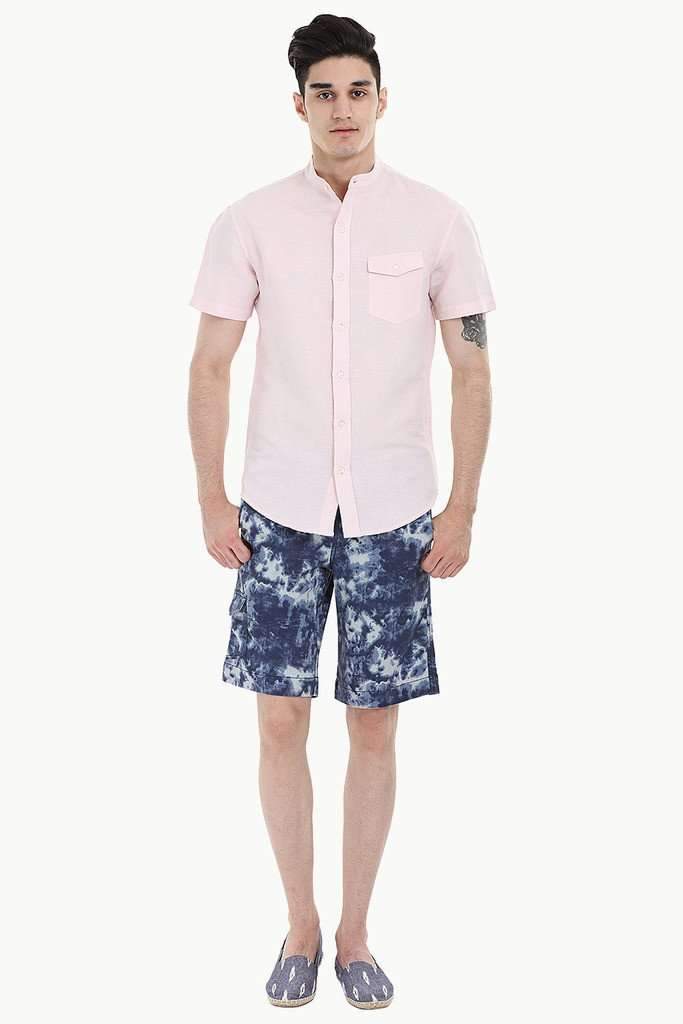 Printed Cotton Twill Enzyme Washed Shorts