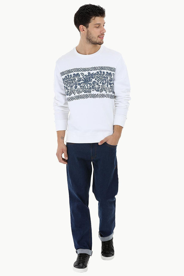 Printed Crew Neck Sweatshirt