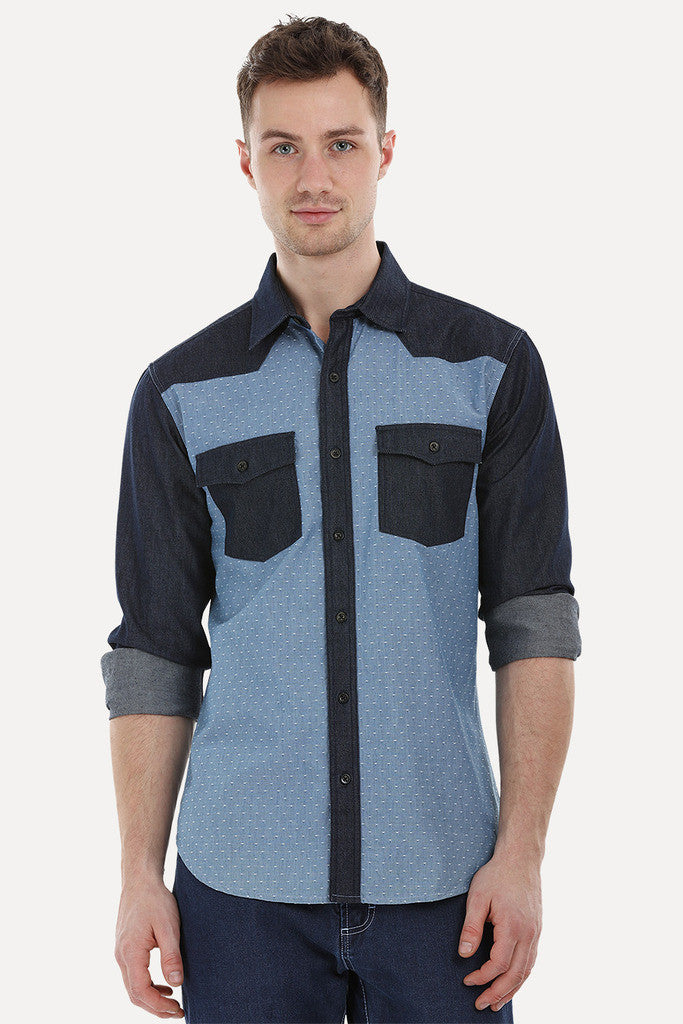 Printed Cut and Sew Casual Shirt