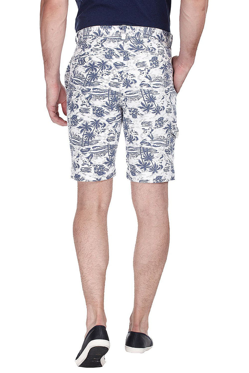 Printed Enzyme Washed Hawaiian Shorts