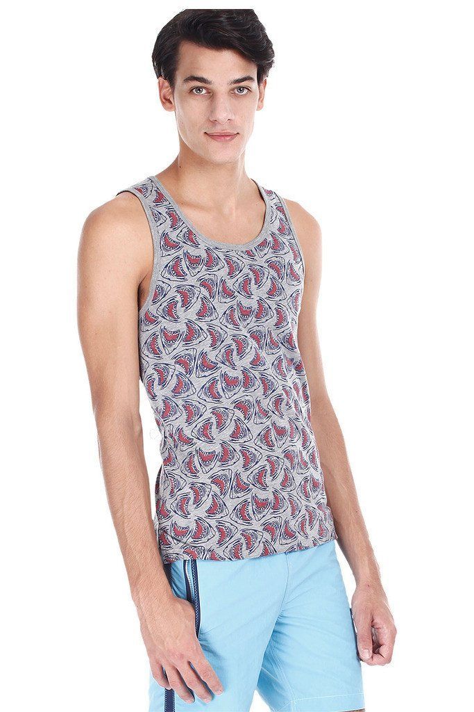 Printed Jacquard Knit Super Combed Tank