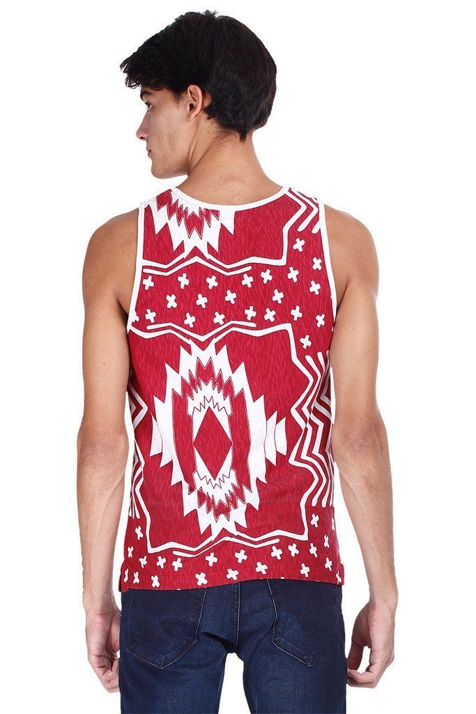 Printed Jacquard Knit Super Combed Tank