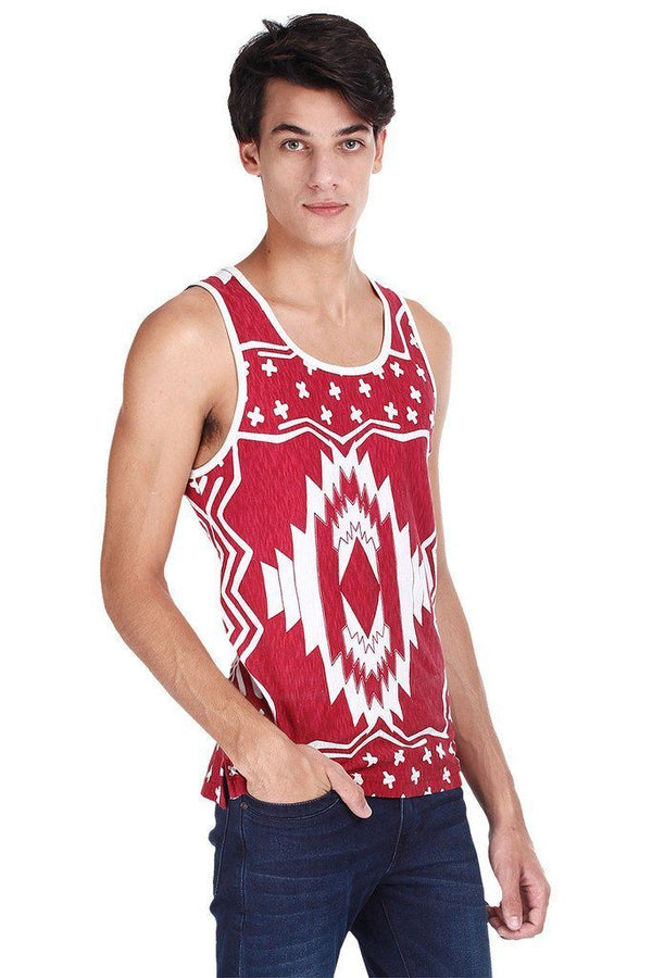 Printed Jacquard Knit Super Combed Tank