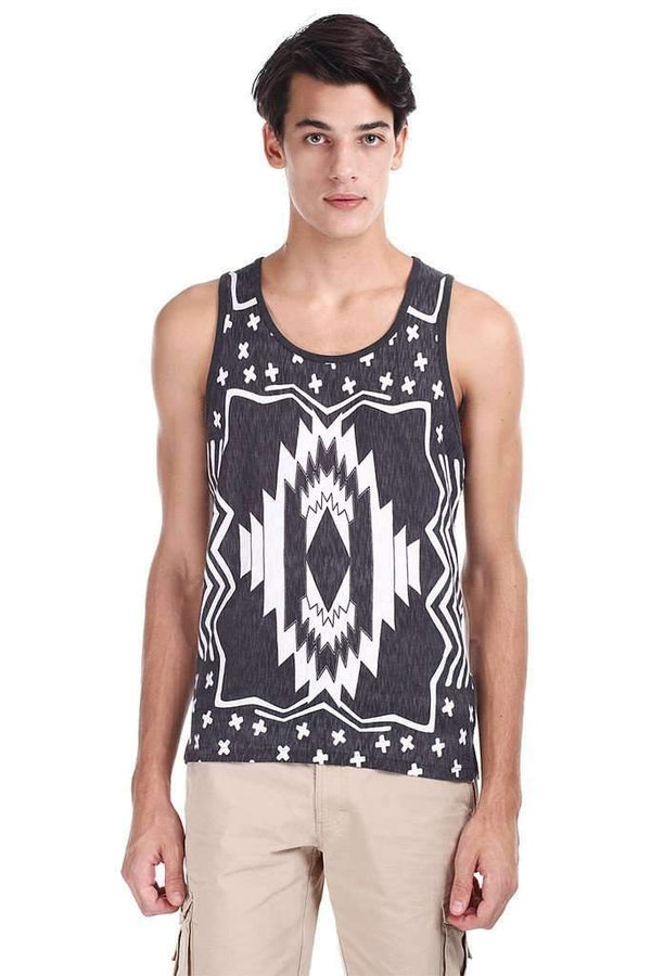 Printed Jacquard Knit Super Combed Tank