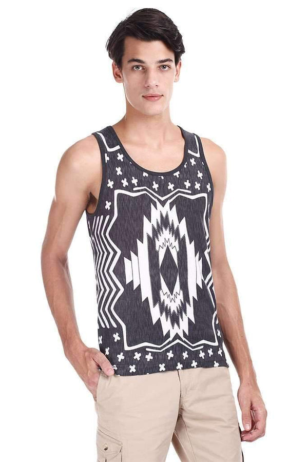 Printed Jacquard Knit Super Combed Tank