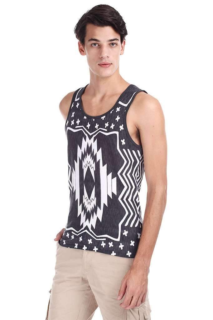 Printed Jacquard Knit Super Combed Tank
