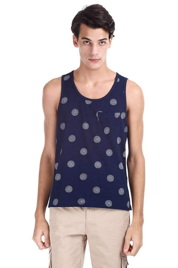 Printed Jacquard Knit Super Combed Tank