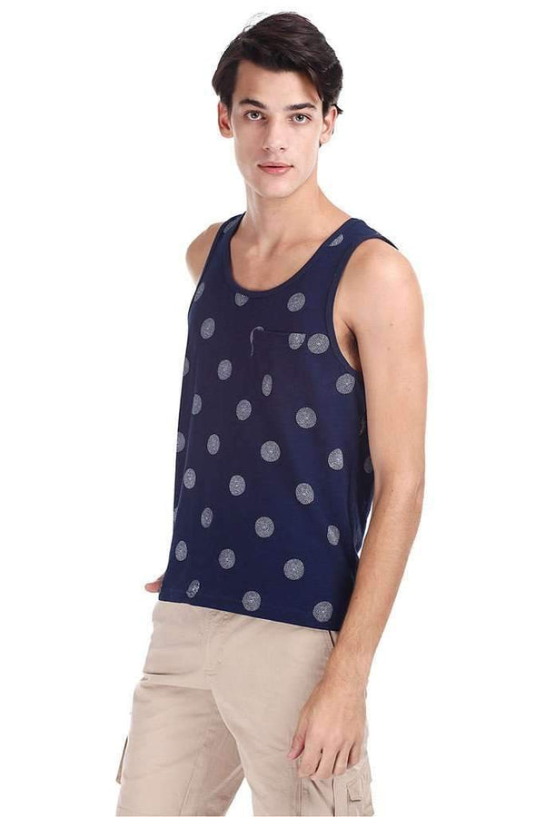 Printed Jacquard Knit Super Combed Tank