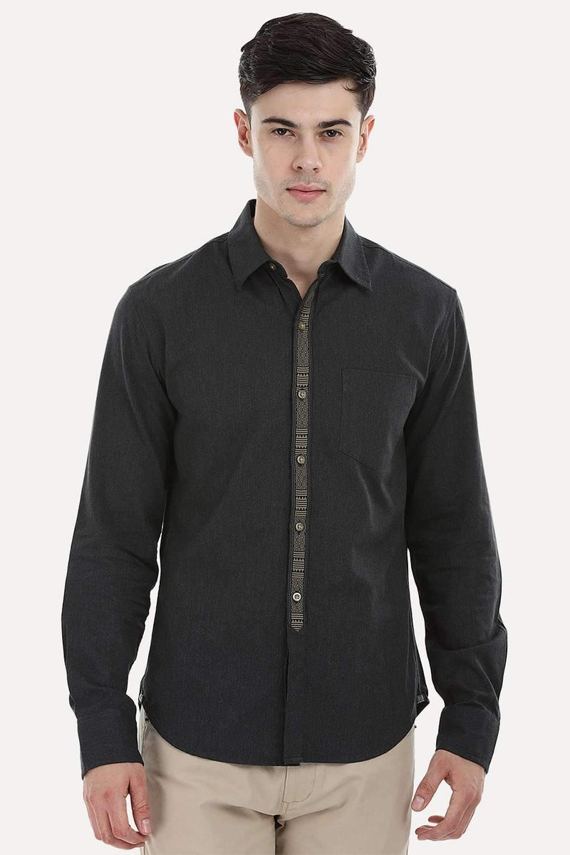 Designed Placket Oxford Shirt