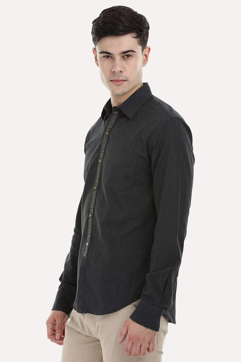 Designed Placket Oxford Shirt