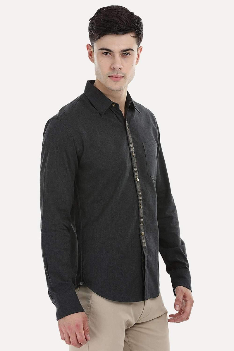 Designed Placket Oxford Shirt