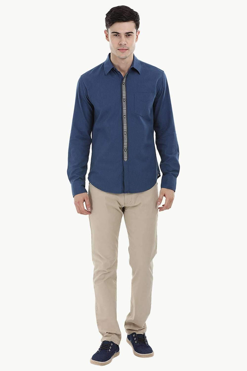 Designed Placket Oxford Shirt