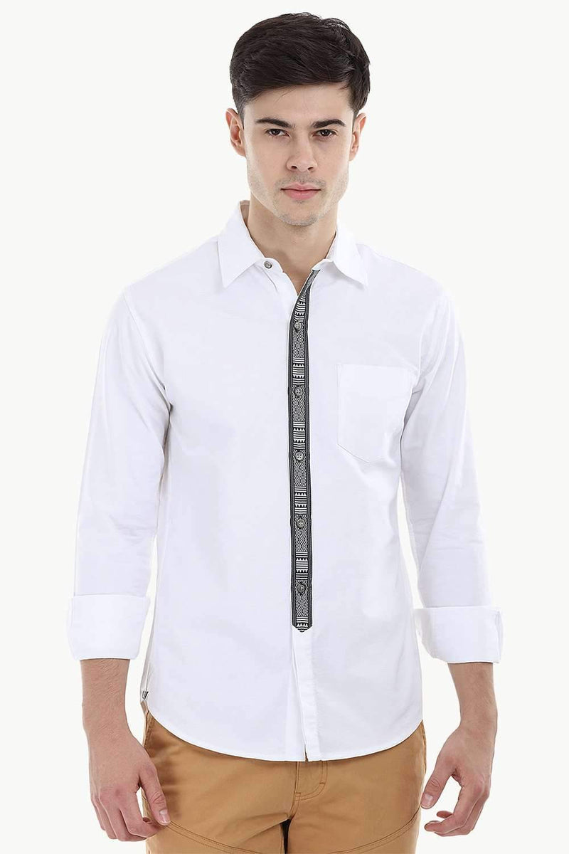 Designed Placket Oxford Shirt