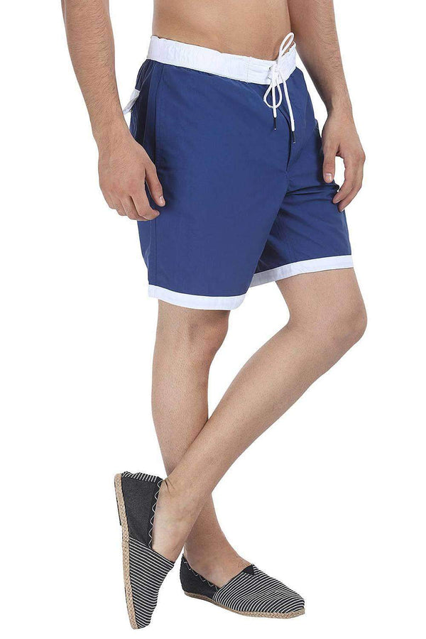 Dual Color Block Nylon Swim Shorts