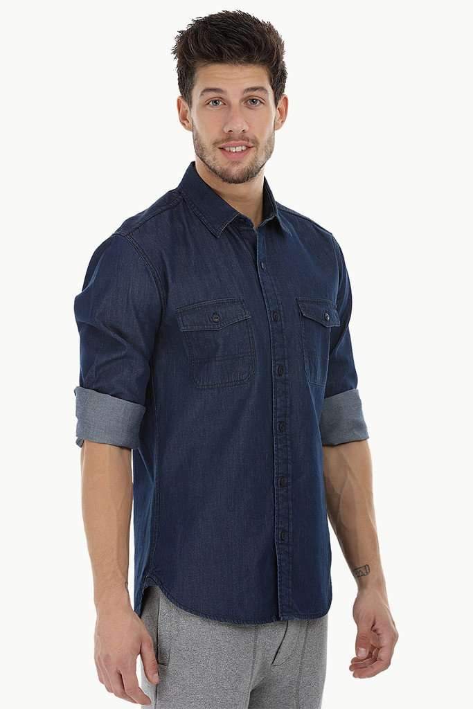 Quilted Patch Denim Shirt