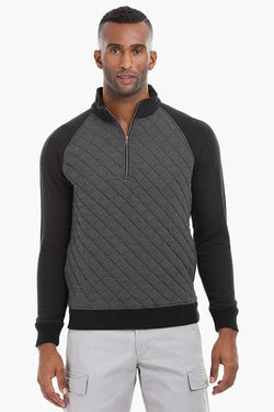 Quilted Popover Raglan Sweatshirt