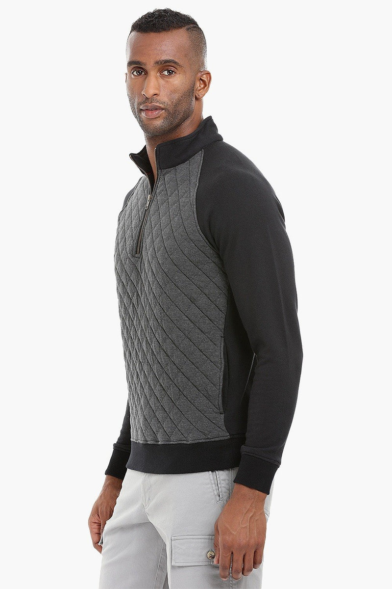 Quilted Popover Raglan Sweatshirt