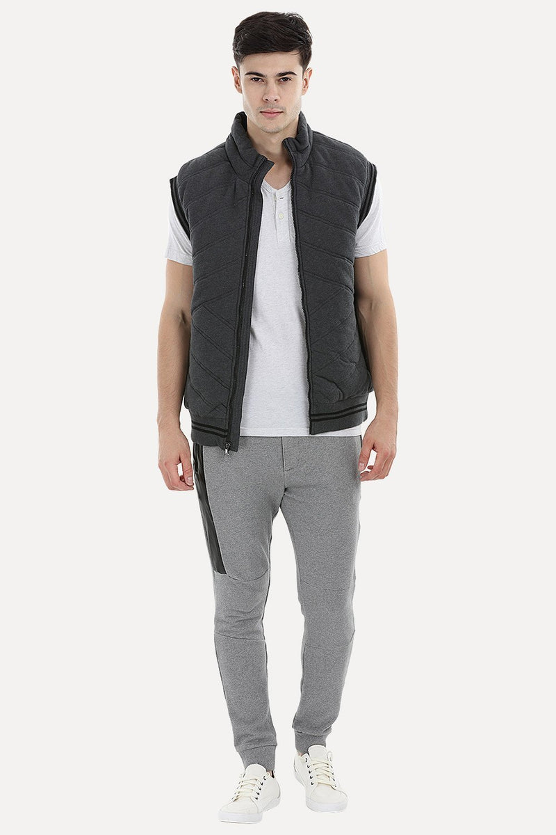 Quilted Varsity Knit Jacket