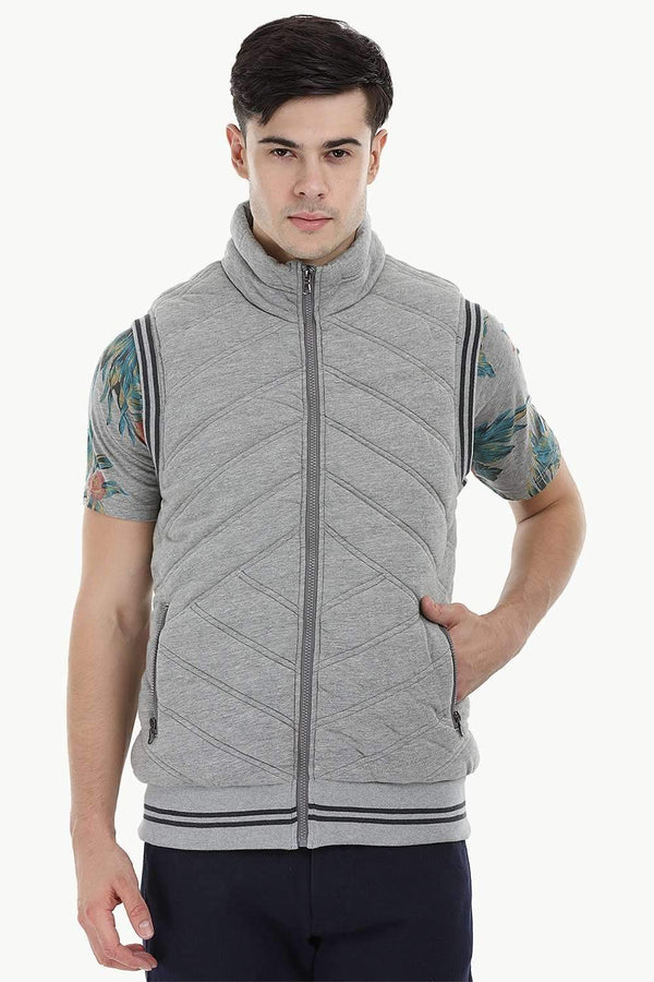 Quilted Varsity Knit Jacket