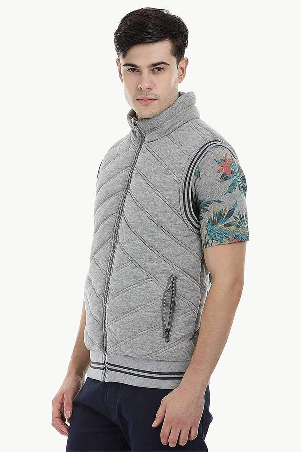 Quilted Varsity Knit Jacket