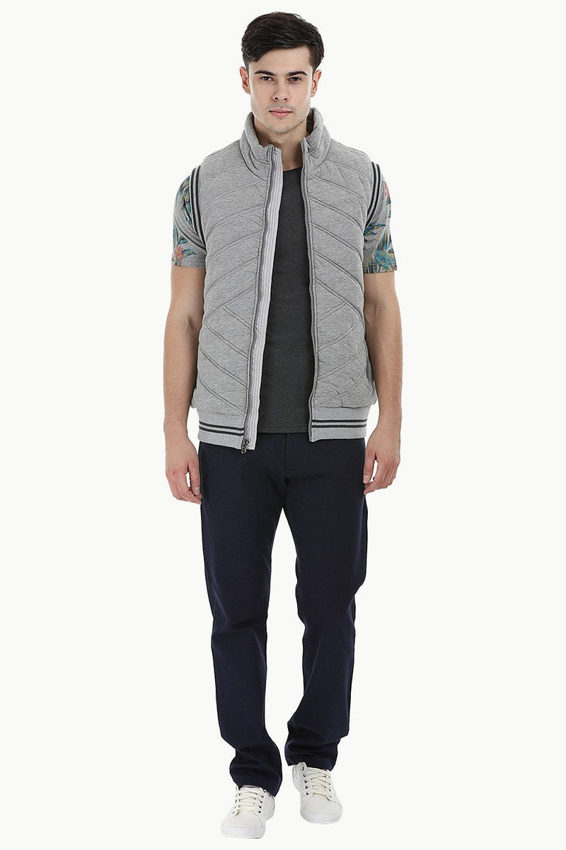 Quilted Varsity Knit Jacket