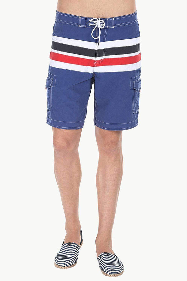 Multiple Stripe Nylon Quick-Dry Board Shorts
