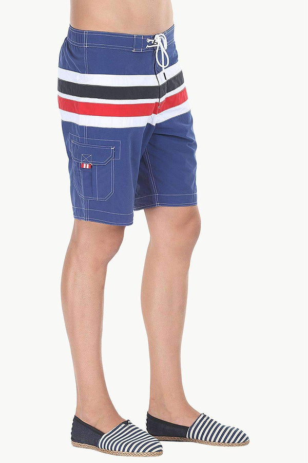 Multiple Stripe Nylon Quick-Dry Board Shorts