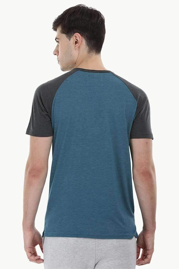 Raglan Contrast Henley T-Shirt