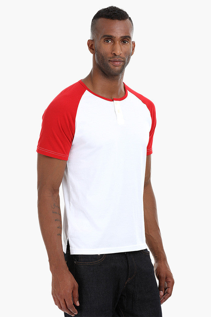 Raglan Henley Cotton T-Shirt