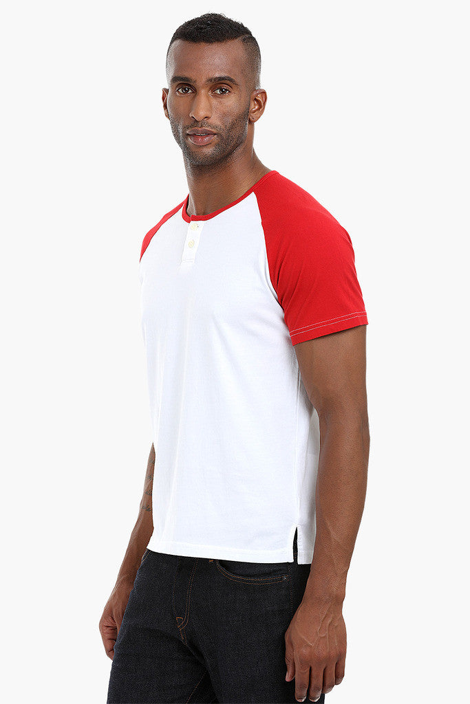 Raglan Henley Cotton T-Shirt