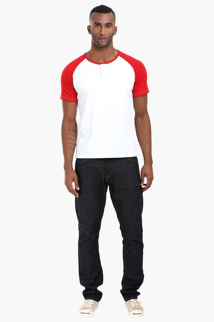 Raglan Henley Cotton T-Shirt